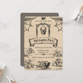 Invitation Halloween vintage : Élégance Surnaturel
