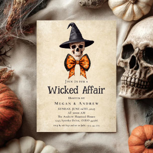 Invitation Halloween Vintage Gothique crâne de Wicked Affair