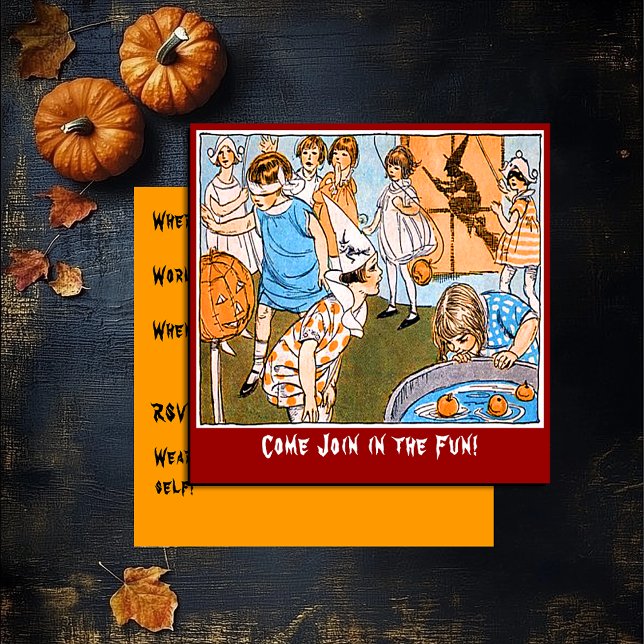 Invitation Halloween vintage pour les enfants (Vintage Halloween Party for Kids Invitation)