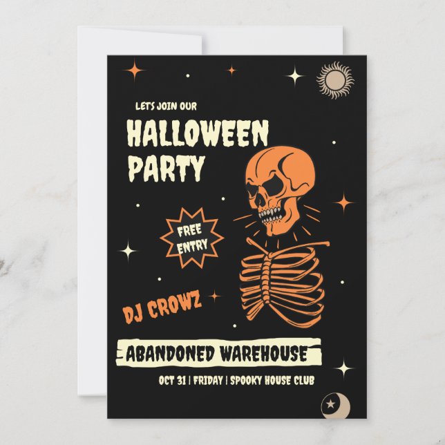 Invitation Halloween vintage, Soirée Halloween  (Devant)