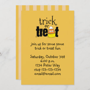 Invitation Halloween Whimsical Candy Corn Funny mignonne