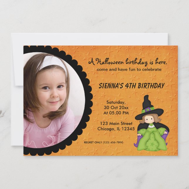 Invitation Halloween Witchy Anniversaire (Devant)