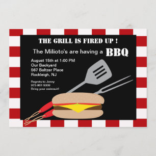 Invitation Hamburger avec l'invitation de barbecue
