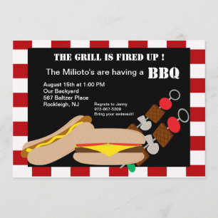 Invitation Hamburger et hot dog avec l'invitation de barbecue
