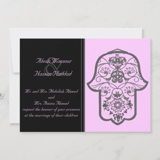 Invitation Hamsa Floral (Original) (Mariage) (Devant)