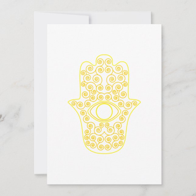 Invitation Hamsa-Main jaune d'ensemble de citron de (Devant)