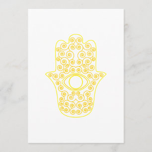 Invitation Hamsa-Main jaune d'ensemble de citron de