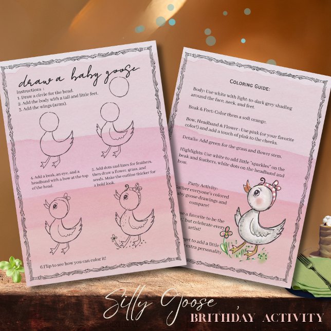 Invitation Hand-Drawn 'Draw a Baby Goose' Birthday Activity!  (Hand-Drawn 'Draw a Baby Goose' Birthday Activity! Invitation)