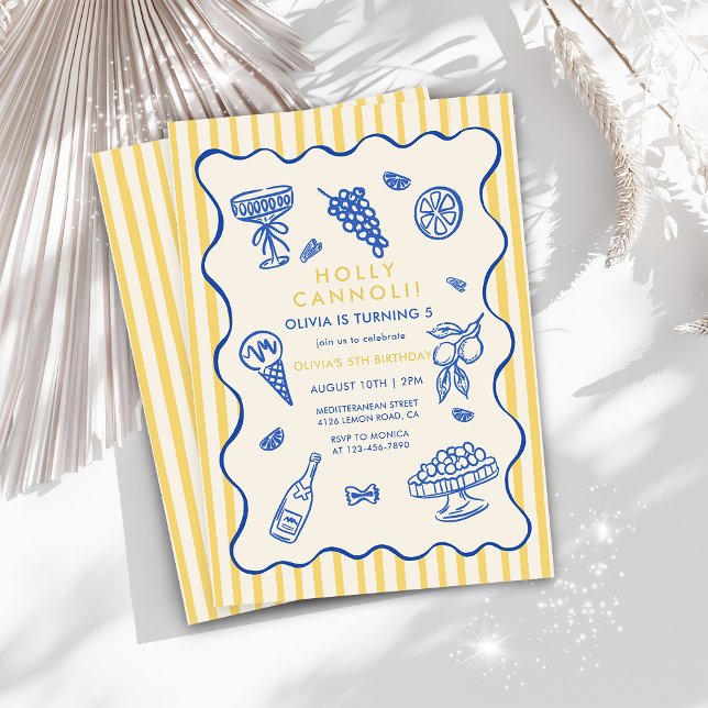 Invitation Hand Drawn Italian Holy Cannoli Birthday (Créateur téléchargé)