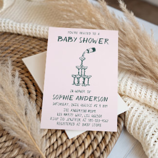 Invitation Hand Drawn Minimalist Baby Shower Party