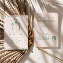 Hand-Drawn Palm Springs Pink Green Bridal Shower