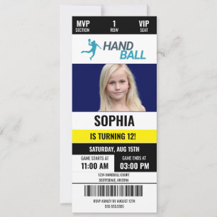 Invitation Handball Birthday Girl, Handball player