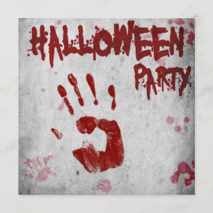 Invitation Handprint sanglant Halloween