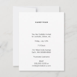 Invitation Handyman [Style Black Letterpress]