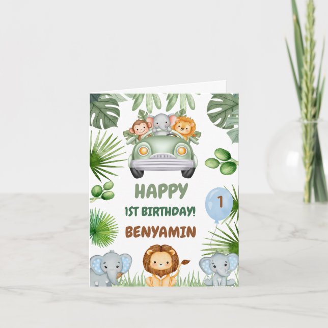 Invitation Hang OuT Baby Elephant Premier anniversaire (Devant)