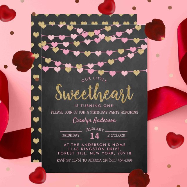 Invitation Hanging Love Hearts Petit Amoureux Anniversaire (Créateur téléchargé)