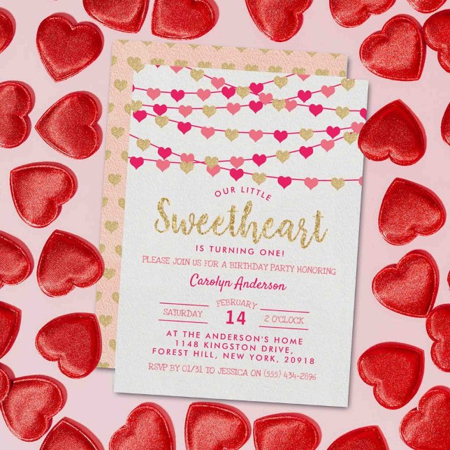 Invitation Hanging Love Hearts Petit Amoureux Anniversaire (Créateur téléchargé)