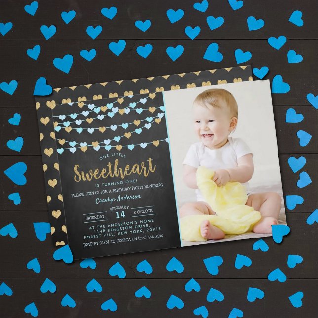 Invitation Hanging Love Hearts Petit Amoureux Anniversaire (Créateur téléchargé)
