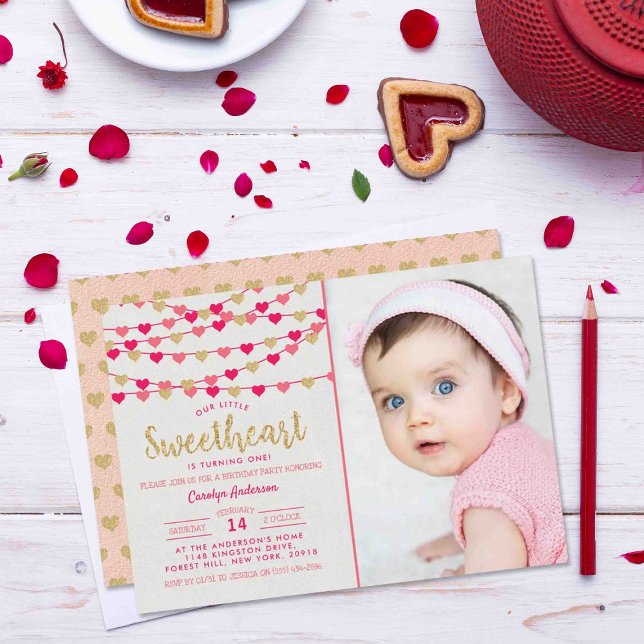 Invitation Hanging Love Hearts Petit Amoureux Anniversaire (Créateur téléchargé)
