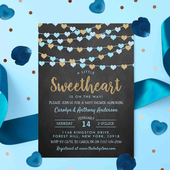 Invitation Hanging Love Hearts Petit Baby shower amoureux (Créateur téléchargé)