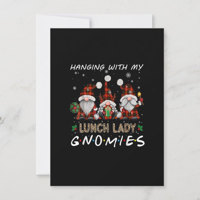 Invitation Hanging With My Lunch Lady Gnomies Leopard Plaid G (Devant)