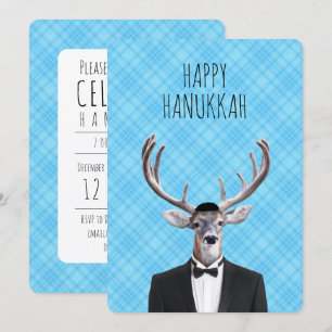 Invitation Hanoukka Deer avec Tux et Yarmulke
