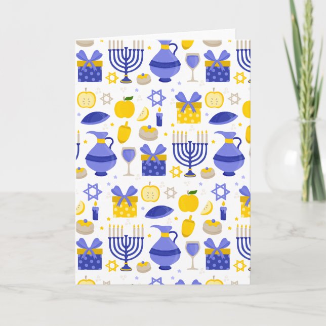 Invitation hanoukka dreidel menorah (Devant)