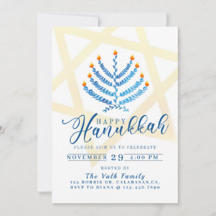Invitation Hanoukka, Hanoukka Party, Fête juive