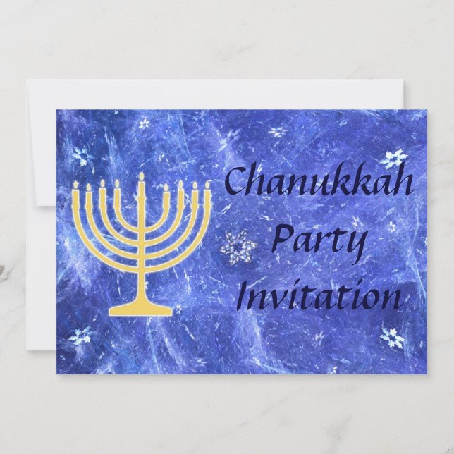 Invitation Hanoukka Snowstorm Menorah (Devant)