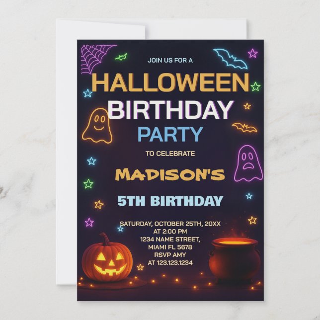 Invitation hantée d'Anniversaires de enfants de la (Devant)