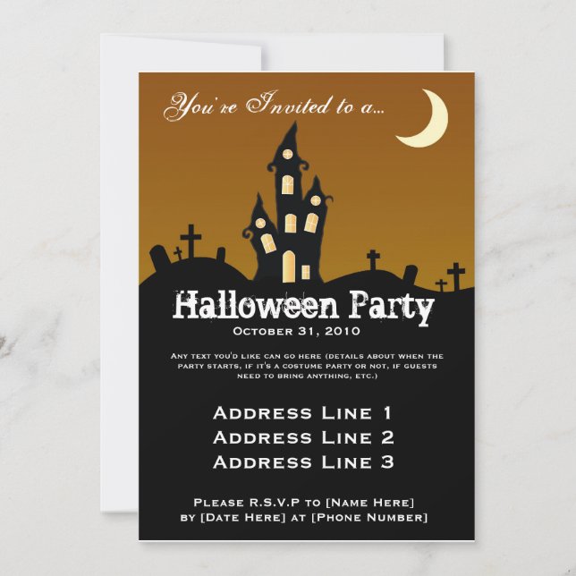 Invitation hantée de partie de Halloween de (Devant)