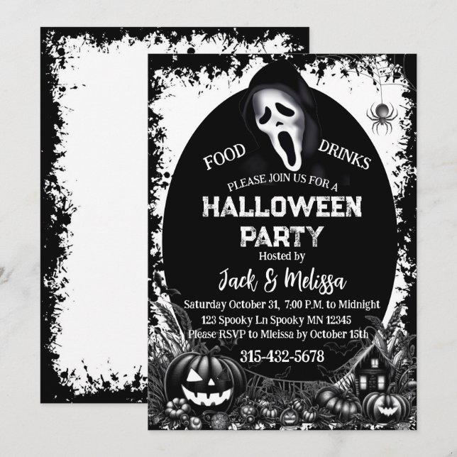 Invitation Hantonneusement les vôtres — Une nuit de sorts et  (Devant / Derrière)