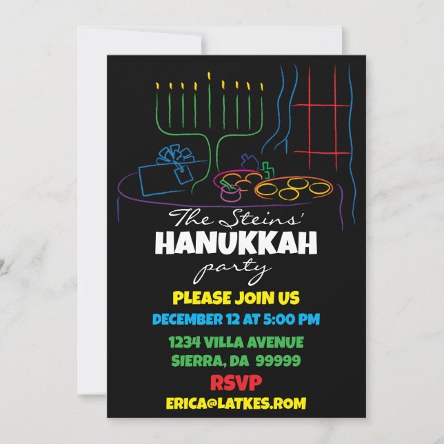 Invitation Hanukkah Feastable of Light (Devant)