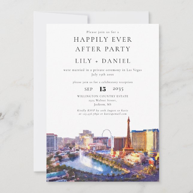 Invitation Happily Ever After Las Vegas Wedding (Devant)