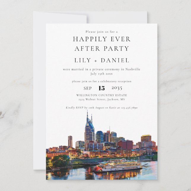 Invitation Happily Ever After Nashville Wedding (Devant)