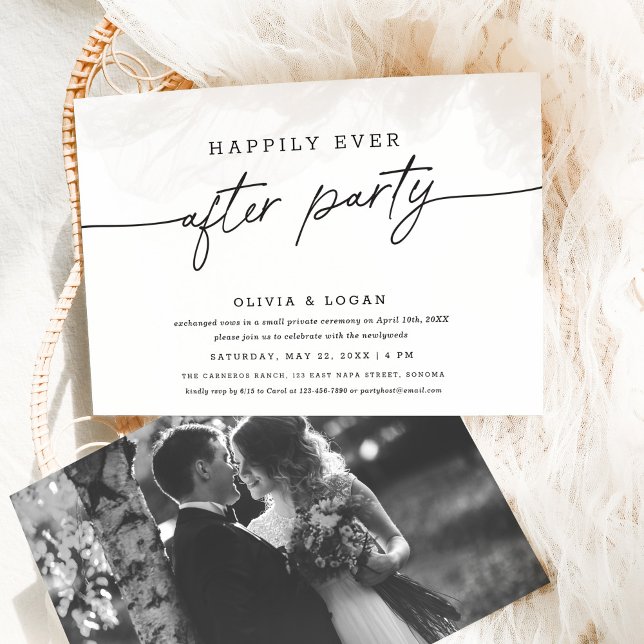 Invitation Happily Ever After Party Script Wedding Elopement (Créateur téléchargé)
