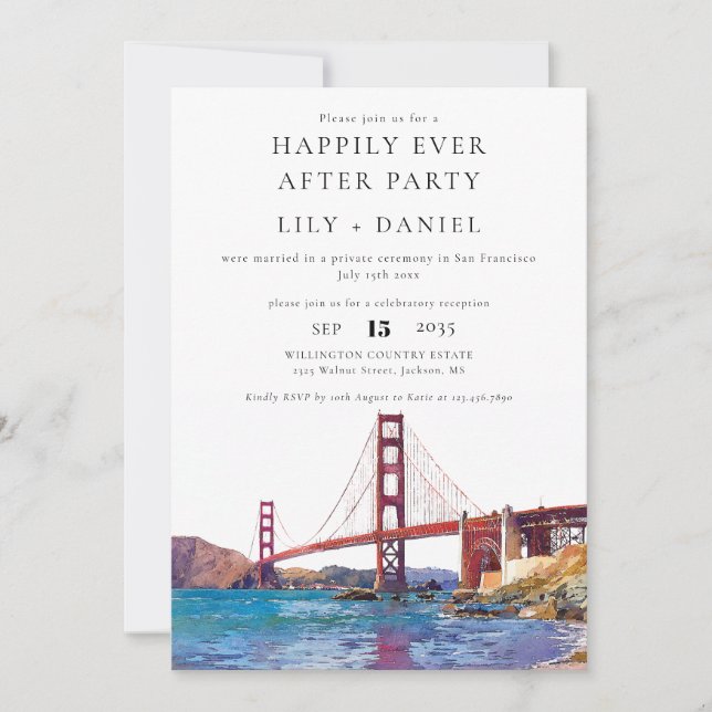 Invitation Happily Ever After San Francisco Wedding (Devant)