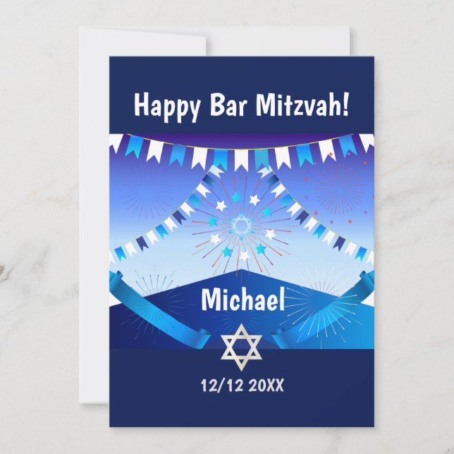 Invitation Happy Bar Mitzvah 20XX (Devant)