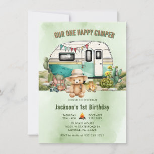 Invitation Happy Camper été 1er anniversaire