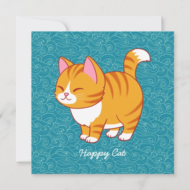 Invitation Happy Cat Personnalisé (Devant)
