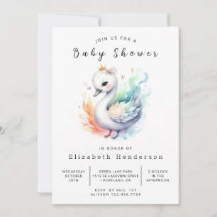 Invitation Happy Custom Swan Baby shower