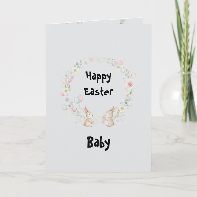 Invitation Happy Easter Kids Greeting Card (Devant)