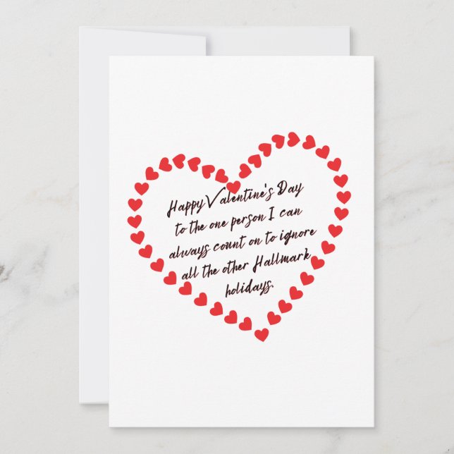 Invitation Happy Funny Valentines Day offre cadeaux (Devant)