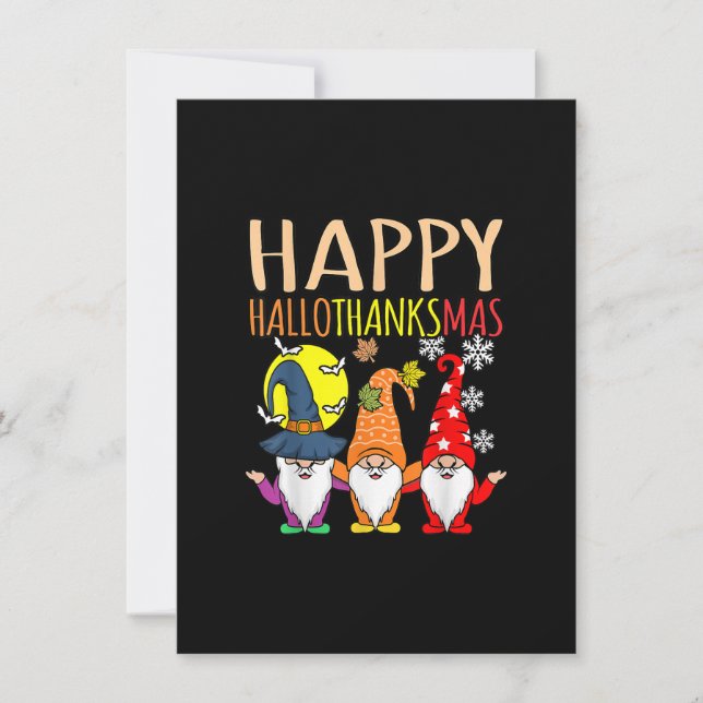 Invitation Happy Hallothanksmas Christmas Halloween Thanksgiv (Devant)