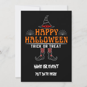 Invitation happy halloween trick ou traiter éditable