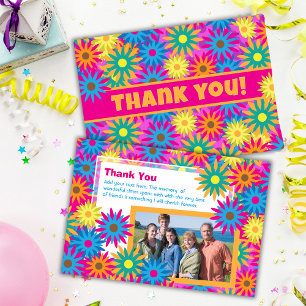 Invitation Happy Hippie Flower Power Merci Notes