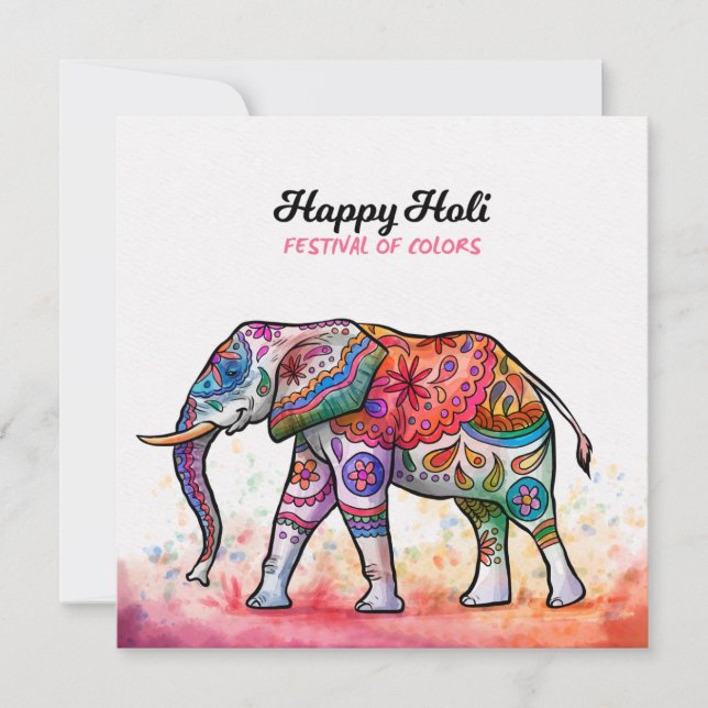 Invitation Happy Holi - Festival Colors (Devant)