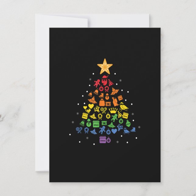 Invitation Happy Holigays LGBT Christmas Tree Costume Gay Pri (Devant)