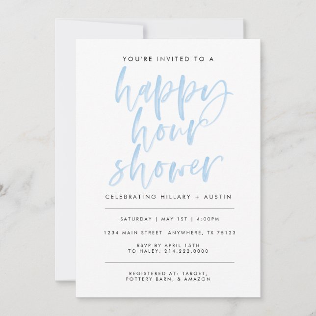 INVITATION HAPPY HOUR FÊTE DES MARIÉES - LT BLUE (Devant)