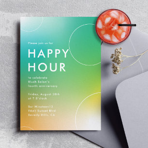 Invitation Happy Hour Gradient Moderne (Vert)